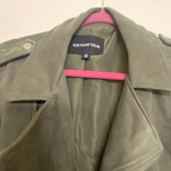 Green suede Moto jacket - Picture 2 of 4
